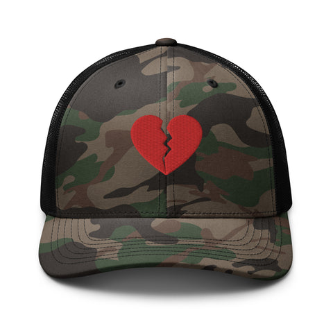 Broken Heart Camo Trucker Hat