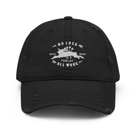 No Luck All Work Distressed Dad Hat